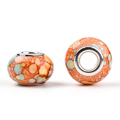 Opaque Resin European Beads RPDL-T003-09C-1
