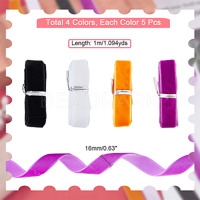 Halloween Theme 20 Bundles 4 Colors Single Face Velvet Ribbon OCOR-CA0001-05-1