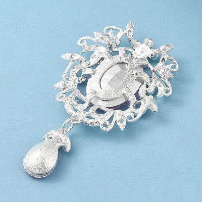 Zinc Alloy Glass Big Pendants PALLOY-Z017-02C-S-1