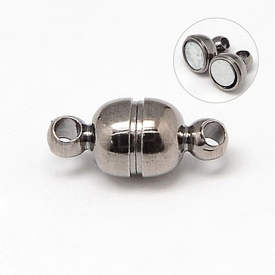 Round Brass Magnetic Clasps with Loops X-KK-D331-M-NF-1