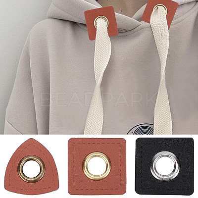 90Pcs 3 Style PU Leather with Iron Grommet Eyelet Findings FIND-GF0003-07-1