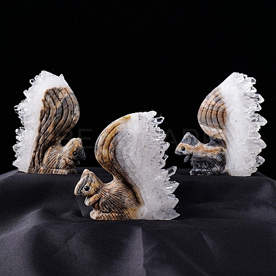 Natural Quartz Crystal Squirrel Display Decorations PW-WGB5C26-01-1