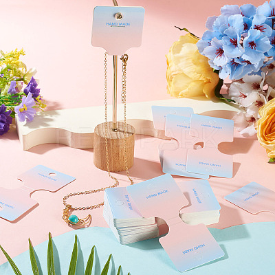 50Pcs Folding Paper Jewelry Display Cards ODIS-TA0001-07C-1