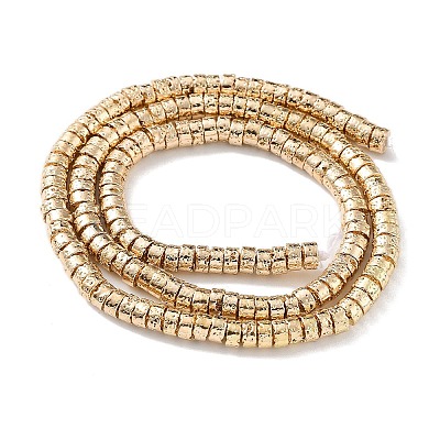 Electroplated Natural Lava Rock Beads Strands G-H303-A05-LG-1