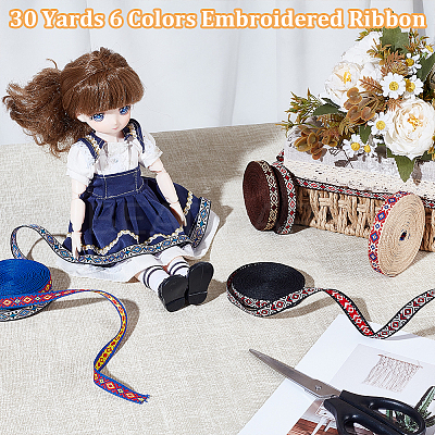 Ethnic Style Embroidery Polyester Ribbons OCOR-GA0002-38-1