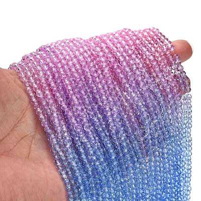 Transparent Painted Glass Beads Strands X-DGLA-A034-T3mm-A08-1