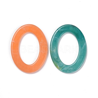 Oval Imitation Gemstone Acrylic Linking Rings OACR-R022-M-1