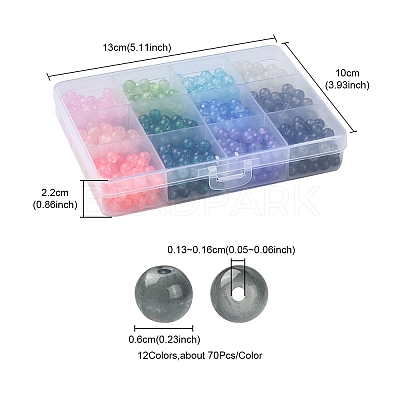 840Pcs 12 Colors Baking Paint Crackle Glass Bead Strands DGLA-YW0001-10-1