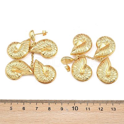 304 Stainless Steel Dangle Stud Earrings EJEW-P325-05G-G-1