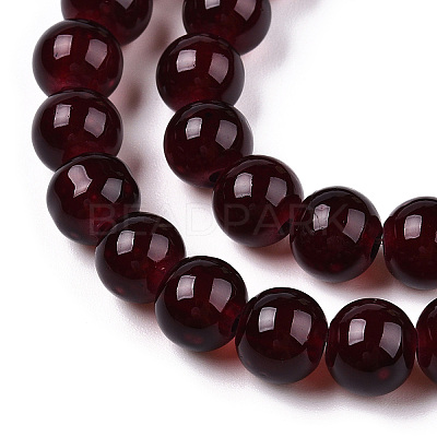 Baking Paint Imitation Jade Glass Round Bead Strands DGLA-Q021-8mm-48-1