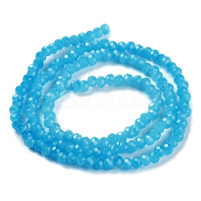 Baking Paint Imitation Jade Glass Bead Strands X-DGLA-A034-J2MM-A13-1