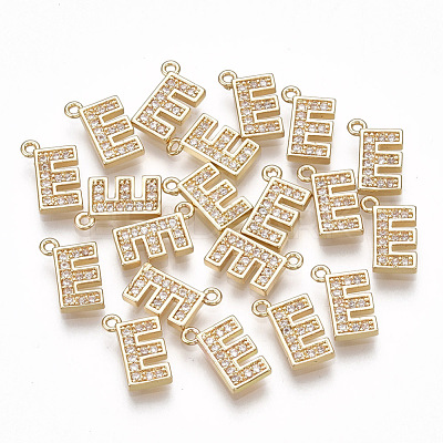 Brass Cubic Zirconia Charms KK-S348-330E-1