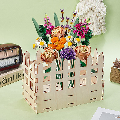 Wood Building Vase Kits for Flower Bouquet DIY-WH0010-90-1