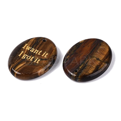 Natural Tiger Eye Pendants G-N365-02D-1