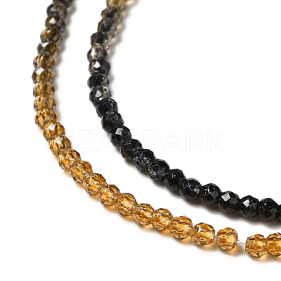 Transparent Gradient Color Glass Beads Strands GLAA-H021-01A-07-1