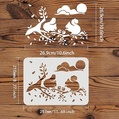 Plastic Reusable Drawing Painting Stencils Templates DIY-WH0202-298-1