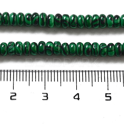 Synthetic Malachite Beads Strands G-K343-C15-01-1