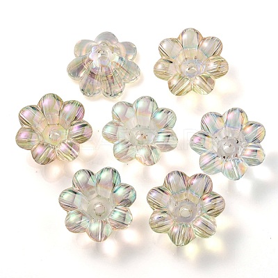 UV Plating Rainbow Iridescent Acrylic Beads OACR-P010-04A-1