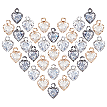 Heart Alloy Charms ZIRC-PH0001-02-1