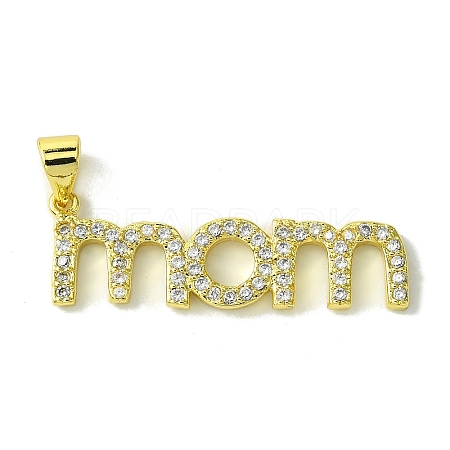 Mother's Day Real 18K Gold Plated Brass Micro Pave Cubic Zirconia Pendants KK-H472-06A-G01-1