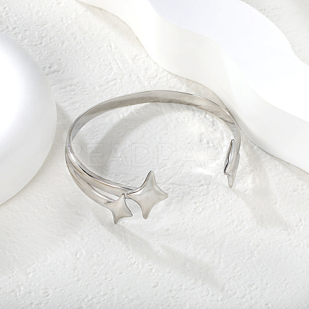 304 Stainless Steel Open Cuff Bangles WGD4AB0-01-1