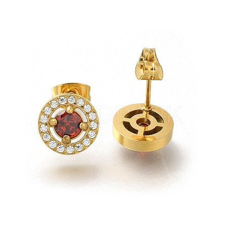 Ion Plating(IP) 304 Stainless Steel Stud Earrings EJEW-H018-01G-03-1