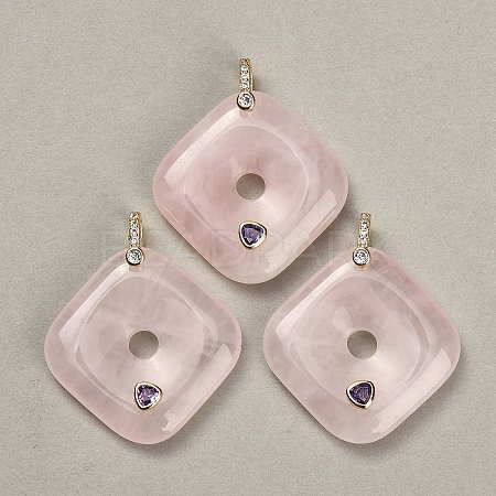 Natural Rose Quartz Pendants GG-CBA4625-04G-05-1