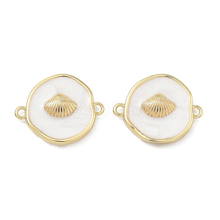 Ocean Brass Enamel Connector Charms KK-C251-05G-01D-1