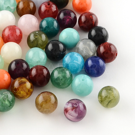 Round Imitation Gemstone Acrylic Beads OACR-R029-24mm-M-1