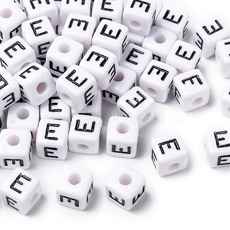 Letter Acrylic European Large Hole Beads OPDL-R050-10mm-E-1