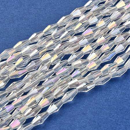 Electroplate Glass Beads Strands X-EGLA-R020-8x4mm-13-1