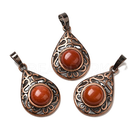 Natural Red Jasper Pendants G-H065-02R-22-1