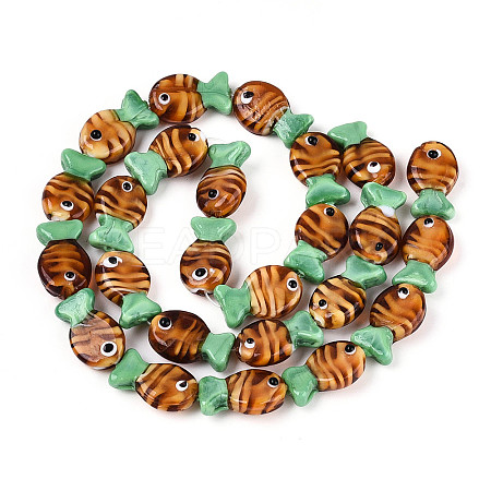 Handmade Lampwork Beads Strands LAMP-N021-41-A08-1