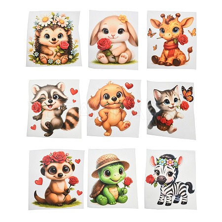 9Pcs 9 Styles Plastic Heat Transfer Film Logo Stickers Set DIY-XCP0012-12-1