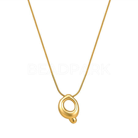 304 Stainless Steel Alphabet Pendant Necklaces for Men and Women GP1122-17-1