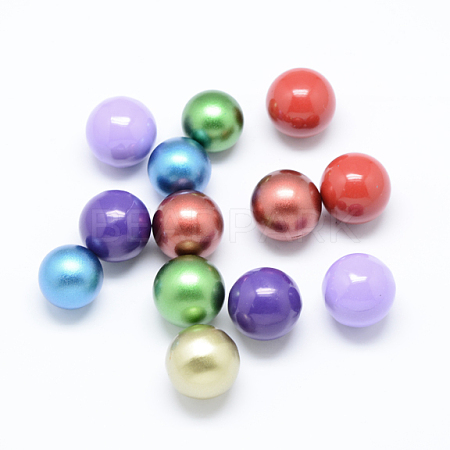 No Hole Spray Painted Brass Round Smooth Chime Ball Beads Fit Cage Pendants KKB-E003-M-18mm-1