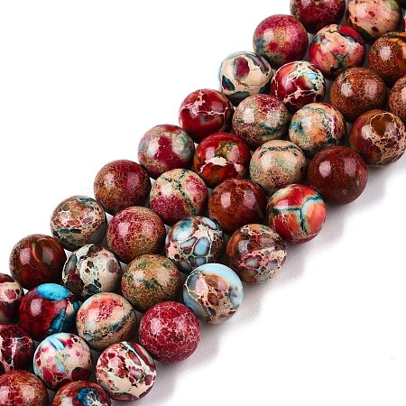 Natural Imperial Jasper Beads Strands G-N342-63H-1