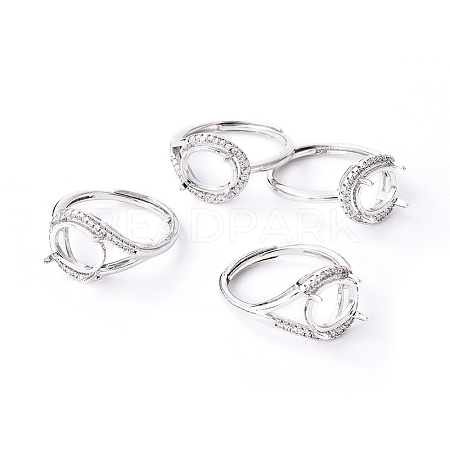 Adjustable Brass Finger Ring Components KK-L193-02P-1