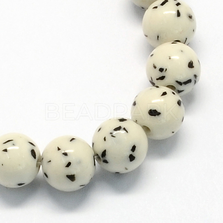 Synthetic Gemstone Beads Strands G-R271-8mm-Y29-1