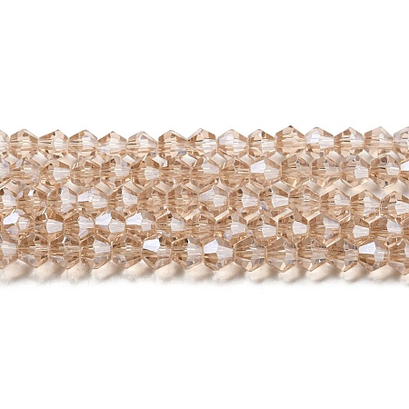 Transparent Electroplate Glass Beads Strands EGLA-A039-T4mm-A12-1