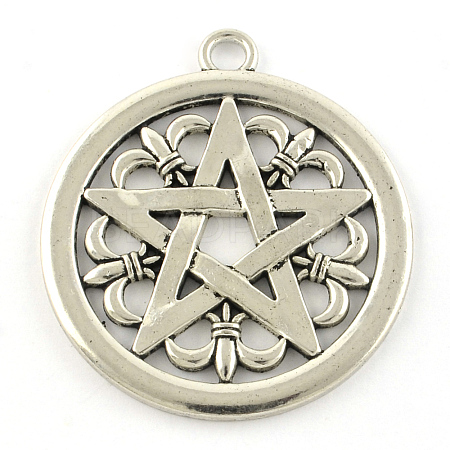 Tibetan Style Alloy Pendants X-TIBEP-R348-38AS-RS-1