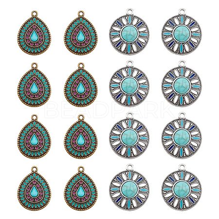 ARRICRAFT 32Pcs 2 Style Alloy Enamel Pendants ENAM-AR0001-30-1