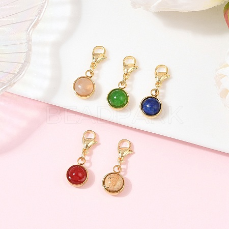 Natural Mixed Stone Charms Pendant Decorations HJEW-JM04211-02-1