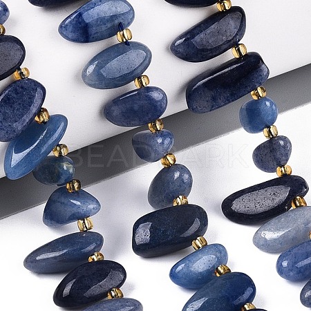 Natural Blue Aventurine Beads Strands G-Z091-A43-1