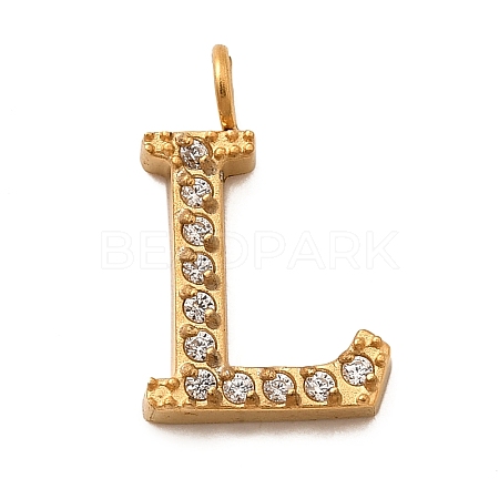 Ion Plating(IP) 304 Stainless Steel Micro Pave Cubic Zirconia Pendants STAS-Z107-03G-26-1