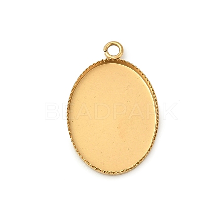 Ion Plating(IP) 304 Stainless Steel Pendant Cabochon Settings X-STAS-WH0055-02B-G-1