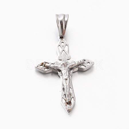 Easter Theme Womens Men's 201 Stainless Steel Crucifix Cross Pendants STAS-F010-46P-1