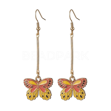 Alloy Enamel Butterfly Dangle Earrings EJEW-JE05604-01-1
