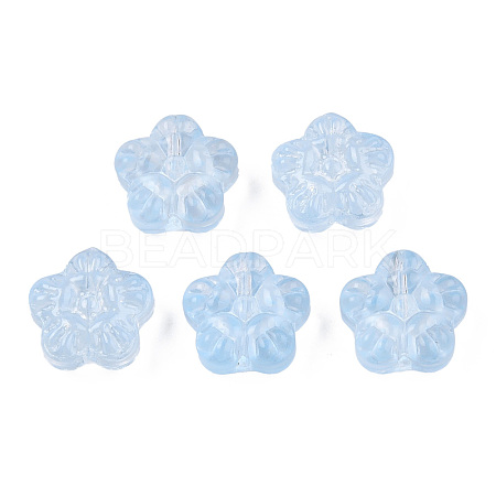 Transparent Spray Painted Glass Beads GLAA-N035-029-C02-1