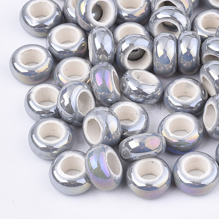 Electroplate Porcelain Beads PORC-T003-01-10-1